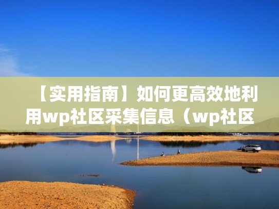 【实用指南】如何更高效地利用wp社区采集信息（wp社区模板）